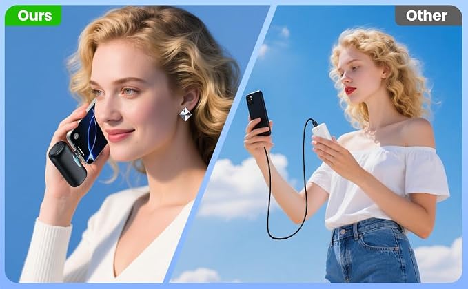 [2-Pack]Mini Portable Charger for iPhone 17/16, 5500mAh LCD Display USB C Power Bank,Fast Phone Charging Travel Pocket Size Battery Pack for iPhone 17/17 Pro/17 Pro Max/Air/16/15 Series,Android,etc