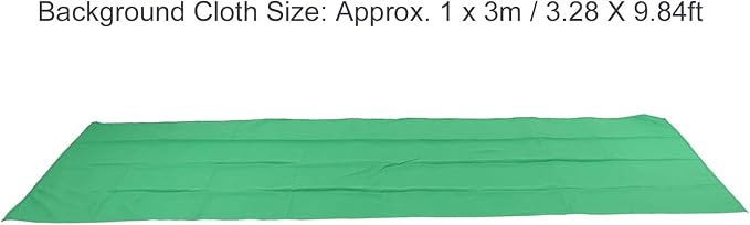 Green Photography Background Cloth, Pure Color Photo Backdrop for Studio Video Matting, 1x3m Polyester Non Reflective Green Screen with Cutout Edges for Portrait Still