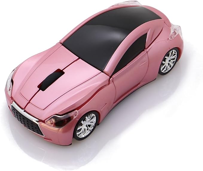 MGbeauty Sports Car Mouse Wireless Mouse Computer Mice Laptop Optical Gaming Mouse Red (Pink)