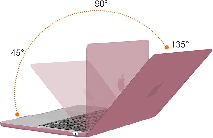 MOSISO Compatible with MacBook Air 13 inch Case M5 2026 M4 2025 M3 M2 2024-2022 A3449 A3240 A3113 A2681, Hard Shell&Keyboard Cover&Screen Film&Type C for MacBook Air 13.6 inch Case, Dusty Rose
