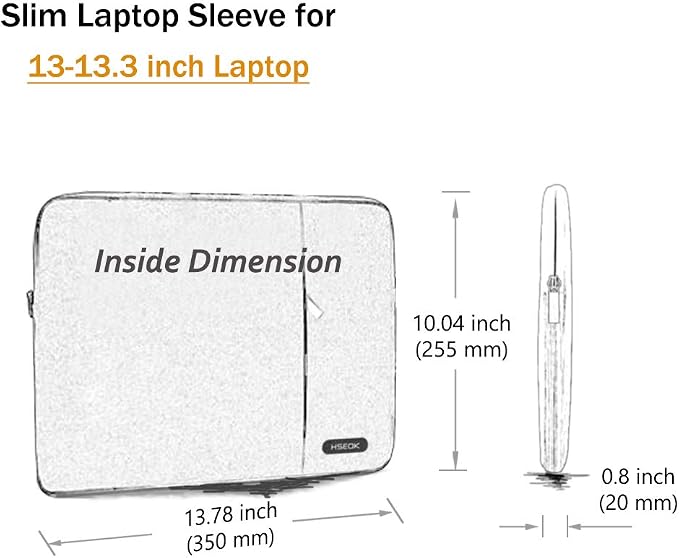 Hseok Laptop Case 13.3-14 Inch Sleeve, Water-Resistant Computer Bag Compatible with MacBook Neo/Pro 14" M5/M4/M3/M2/M1 and All 13.3" Mac Air/Pro, XPS 14 and Most Popular 13.3"-14" Notebook，B02K06
