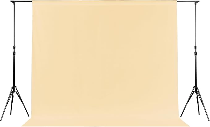 Joccun 8X10FT Champagne Backdrop Background for Photography,Polyester Backdrop Curtain Background Screen for Photography,Photoshoot,Video Recording,Studio(8X10ft,Champagne)