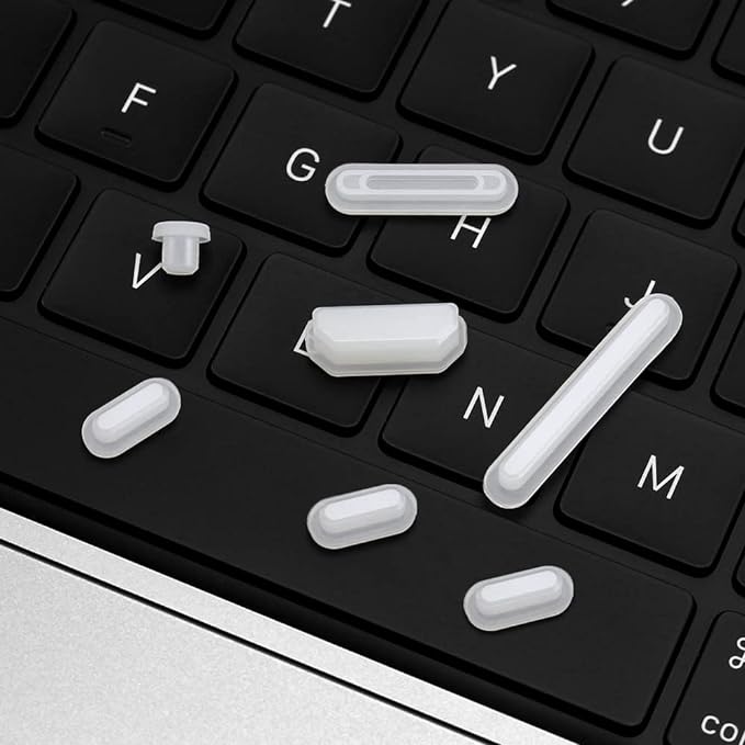 ProElife 7 Pcs Anti Dust Dirt Plug Cups Set for 2026-2021 MacBook Pro 14/16 inch M5 M4 M3 M2 M1 Pro/Max (A3426/A3428/A3434/A3112) Accessory Silicone Anti Dirt Protective Cover (Semi-Transparent)