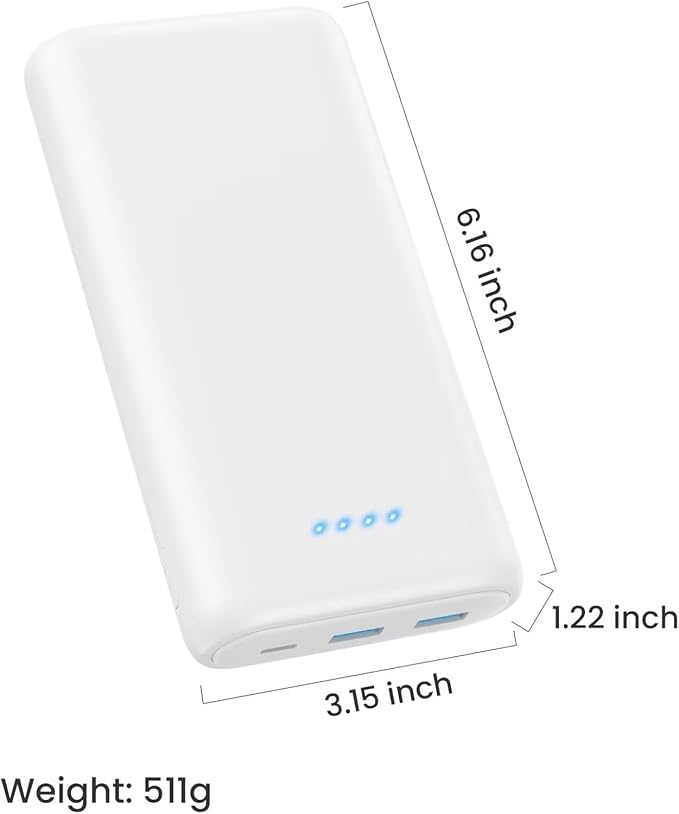 Portable Charger 40,800mAh Power Bank 25W Portable Battery Pack with 2 Built in Cables [2026 Upgraded], PD QC4.0 Fast Charging Portable Phone Charger Compatible with iPhone 17/16,Android Samsung-White