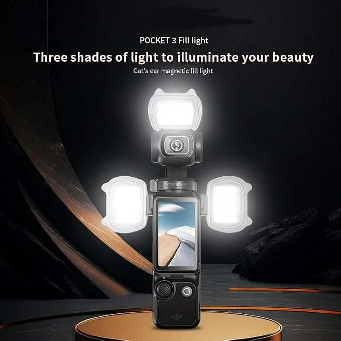 Coyktonty OSMO Pocket 3 Small Auxiliary Light Set, LED Video Light Auxiliary Lighting Filming Light 200 mAh Rechargeable for DJI Pocket 3, with USB Charging