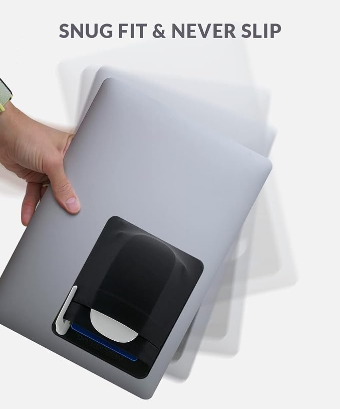 2-Pocket Adhesive Hard Drive Holder for Laptop, Stick-On Pocket Pouch for External Portable SSD, HDD, Slim Mouse and Cables (Large - Fits SSD & 2.5" Drives)