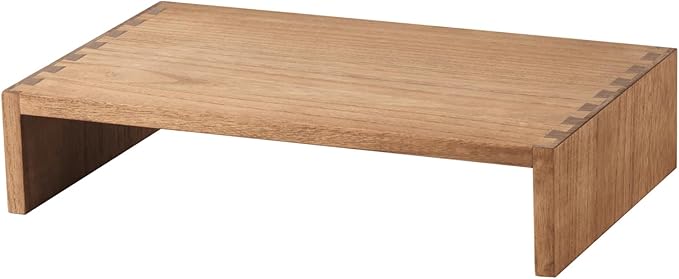 KIRIGEN Wooden Monitor Stand Riser, Solid Wood Desk Shelf for Computer, Laptop, Small TV or Printer, Fully Assembled Desktop Organizer with Storage Space for Home Office, PMJ39-DBR