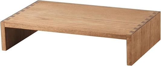 KIRIGEN Wooden Monitor Stand Riser, Solid Wood Desk Shelf for Computer, Laptop, Small TV or Printer, Fully Assembled Desktop Organizer with Storage Space for Home Office, PMJ39-DBR
