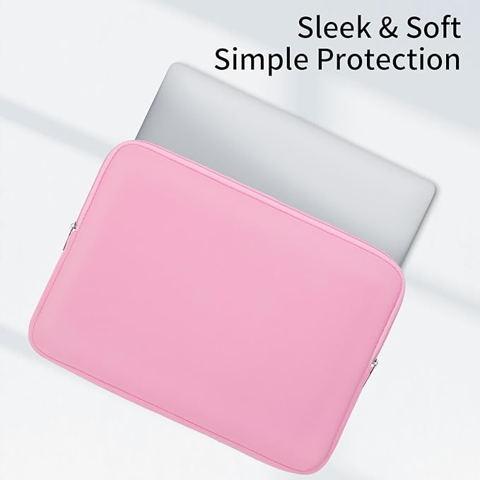 RAINYEAR 11-11.6 Inch Laptop Sleeve Protective Case Soft Cover with Accessories Pouch, Compatible with MacBook Neo A18 11.6" MacBook Air for 11" Notebook Tablet Chromebook (Pink)