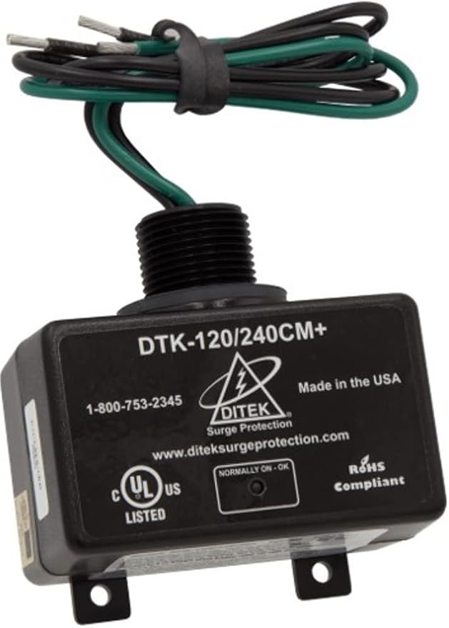 DITEK DTK-120/240CM+ Surge ARRESTOR, Parallel Protector, Multi-Purpose, NEMA 4X, UL1449 Listed, SPD, Type 1, 2W(+G), 120/240VAC
