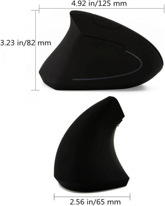 Left Handed Mouse, Ergonomic 2.4GHz Vertical Optical Wireless Mouse with USB Receiver DPI (800/1200/1600) for PC Computer Laptop Macbooks,Cordless Mice Specially for Lefty Left-handers(black)