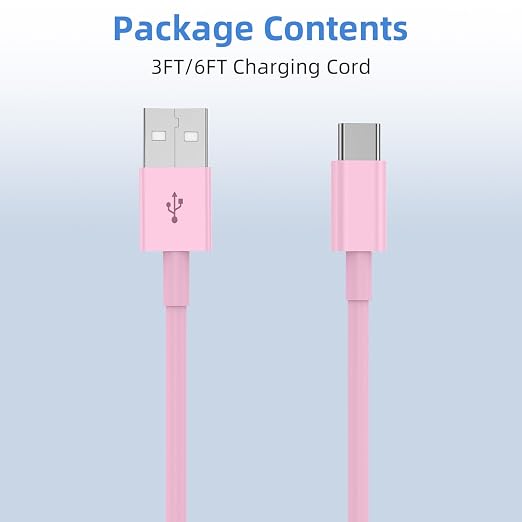 Car Carplay for iPhone 17 16 15 Charger Cord, 2Pack [3FT+6FT] USB A to USB C Charging Cable for Apple 17 Air/16 15 Pro/Pro Max/Plus Type C Cord, for iPad Pro 12.9/11, for Android(Pink)