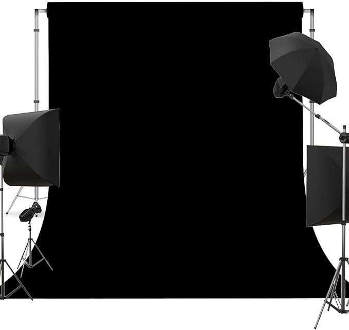Black Photo Backdrop for Photoshoot Black Background for Photography Photo Backdrop Curtain for Party 10 x 20 FT