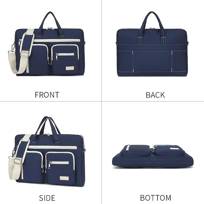 15-15.6 inch Laptop Shoulder Bag, for MacBook Pro 16, Hp Lenovo Dell 14 inch Waterproof Messenger Bag Case Sleeve (Dark blue)