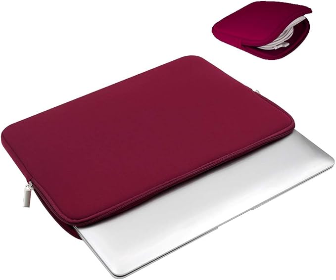 RAINYEAR 16 Inch Laptop Sleeve Protective Soft Case Bag with Accessories Pouch, Specially Compatible with 16" MacBook Pro M1 M2 M3 M4 M5 Pro/Max A3403 A3186 A3428 A3429 (Red)