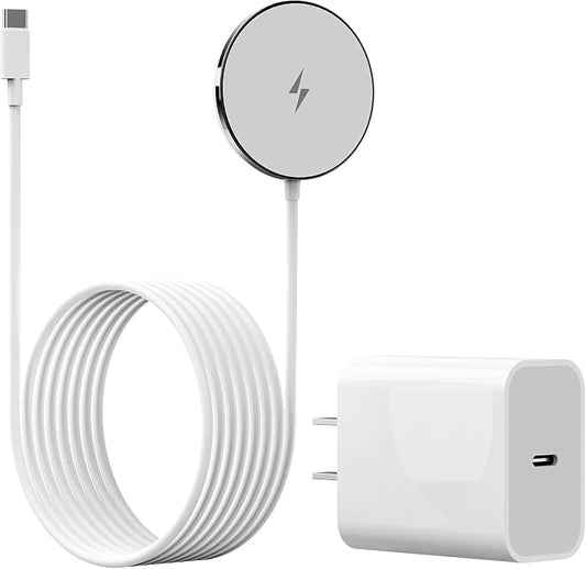 New for MagSafe Charger: Magnetic Wireless Charging Pad for iPhone 17 16 15 14 13 12 Series AirPods 4-2 Pro, Strong Magnet, with PD20W Charging Block, Ultra-Thin Portable【 1 Pack 5FT】
