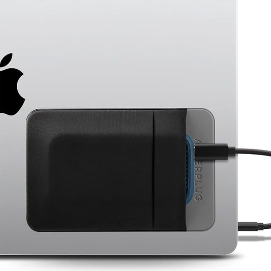 2-Pocket Adhesive Hard Drive Holder for Laptop, Stick-On Pocket Pouch for External Portable SSD, HDD, Slim Mouse and Cables (Small - Fits SSD)