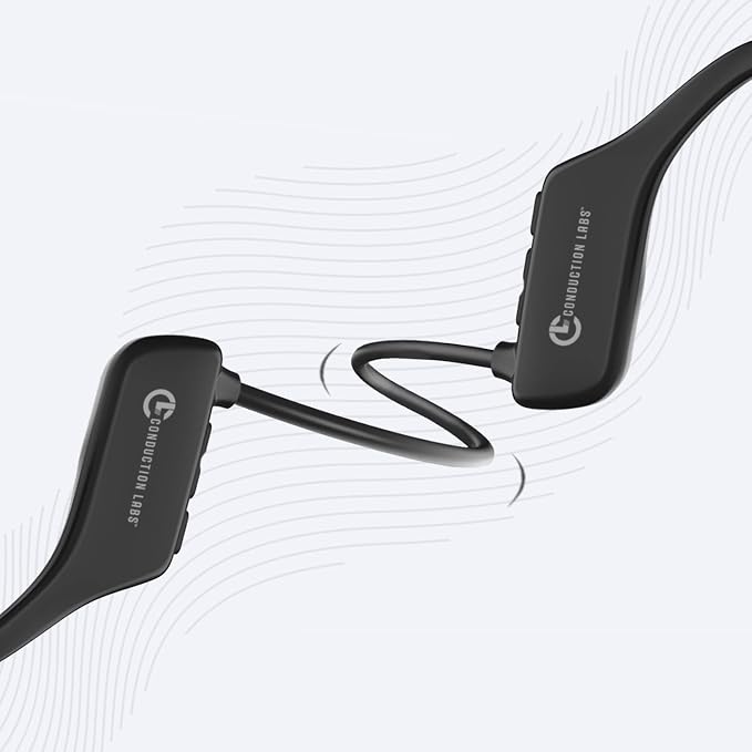 Conduction Labs - Chat - Open Air Bluetooth Headphones - Air Conduction Directional Audio - Noise Canceling Mic - Lightweight & Water Resistant - Compatible w/All Video Conferencing Platforms