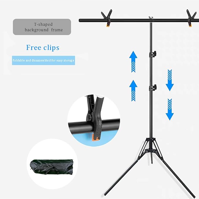 5x6.5ft Portable Green Screen Backdrop Kit with Stand - Includes Carry Bag & Clamps, Foldable Green ScreenBackground for Streaming, Video Recording, Zoom Meetings, Photography