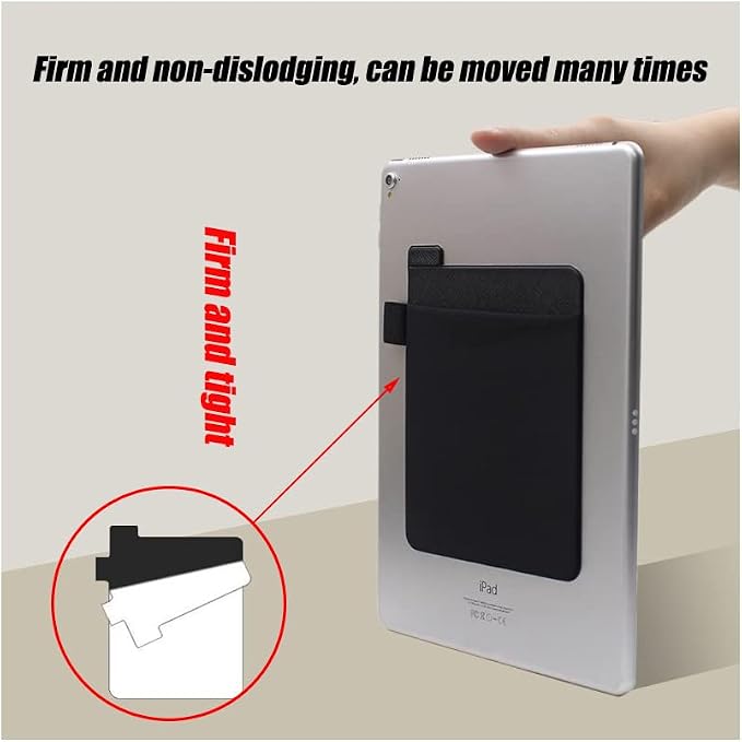 RIVEENY Pocket Pouch for Laptop with Reusable Adhesive,Pouch Holder for Computer Accessories,Self-Adhesive Mouse Headset Storage Bag for Portable External USB Cable,Apple Magic Mouse