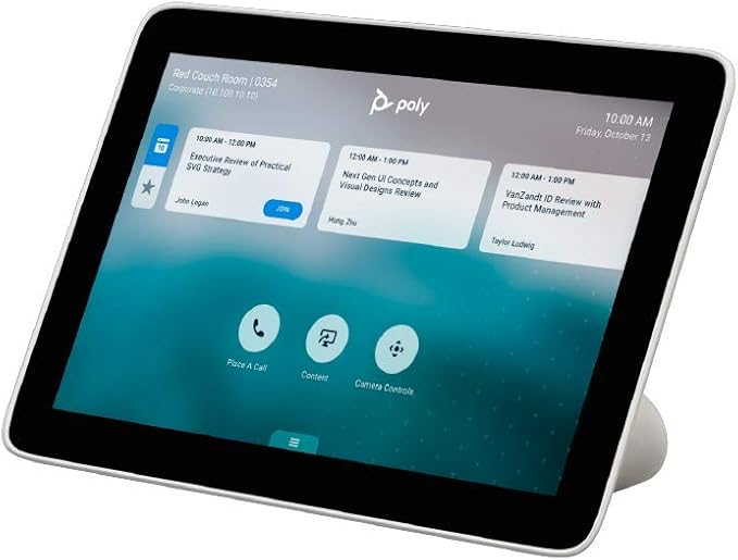 Poly - Studio X50 (Polycom) with TC8 Touch Controller - 4K Video & Audio Bar - Conferencing System for Mid-Size Meeting Rooms - Works with Teams, Zoom & more