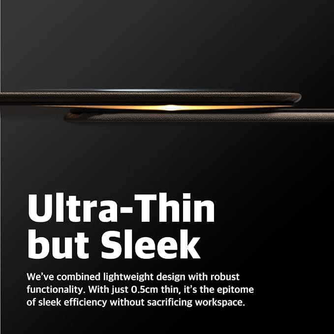 POUT H3 Wireless Charging Mouse Pad – Qi-Enabled Fast Charger Built into Sleek Desk Mat, Compatible with Phones, Earbuds & More(Latte Cream)