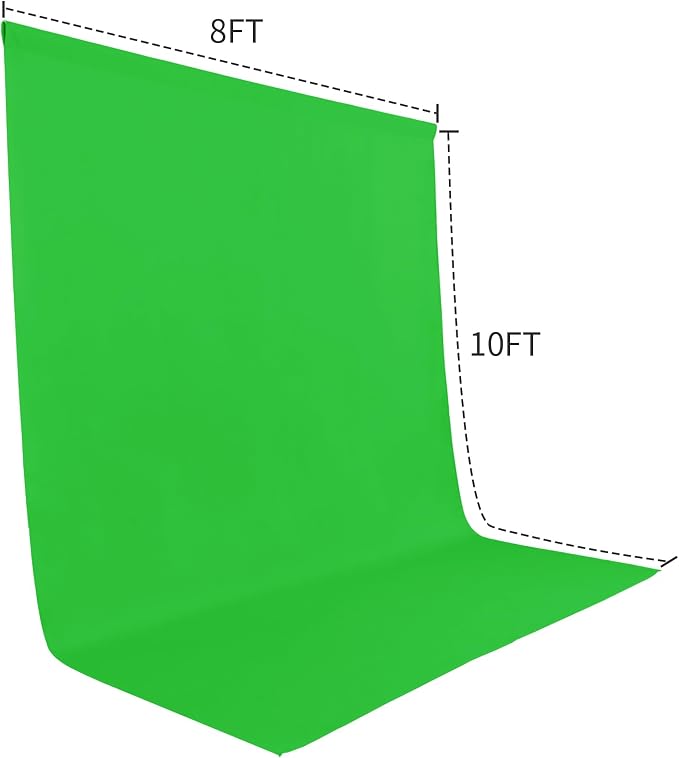 Sugargirl 8FTX10FT Green Screen Backdrop Background for Photography, Polyester Photo Backdrop for Photoshoot, Party, Video and Television (1 Panel)