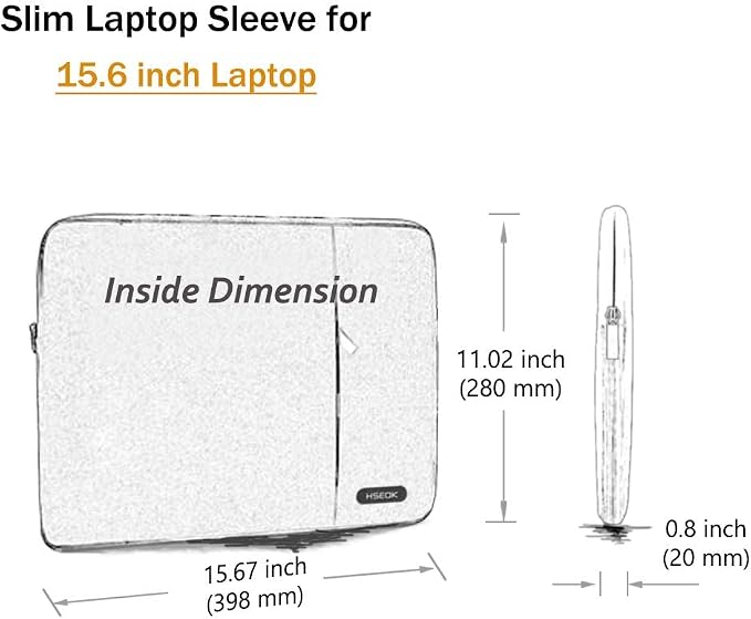 Hseok Laptop Sleeve 15.6 16 inch Case Compatible with MacBook Neo 16, MacBook Pro 16" M5/M4/M3/M2/M1, MacBook Air Pro 15", XPS 16, Most 15" 15.6" 16" Notebooks,B01F01