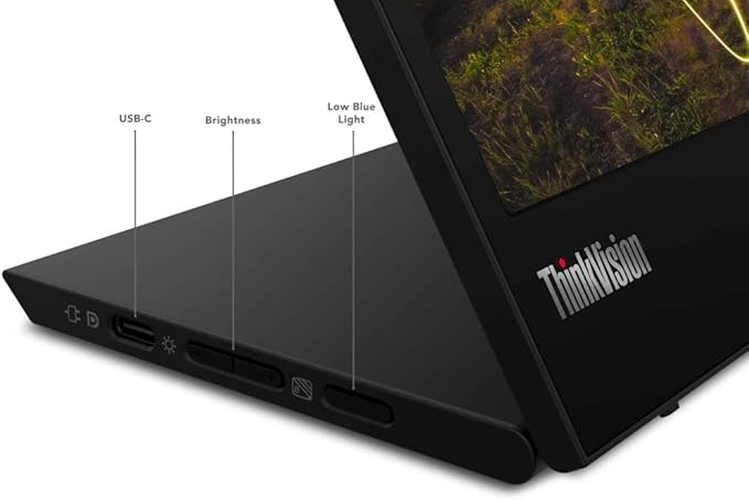 Lenovo ThinkVision M15 15.6" Full HD WLED LCD Monitor - 16:9 - Raven Black