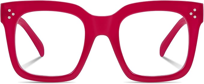 Ovresized Blue Light Blocking Glasses for Women Men Square Computer TV Eyeglasses