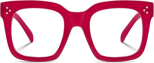 Ovresized Blue Light Blocking Glasses for Women Men Square Computer TV Eyeglasses