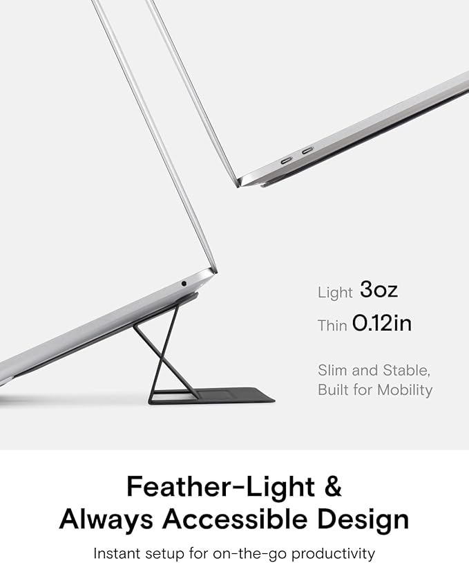 MOFT Laptop Stand for Desk, Adhesive MacBook Computer Stand with 2 Adjustable Viewing Angles, Foldable and Portable Laptop Riser Compatible with 11"-16" Laptops, Earthen Beige(Adhesive Version)