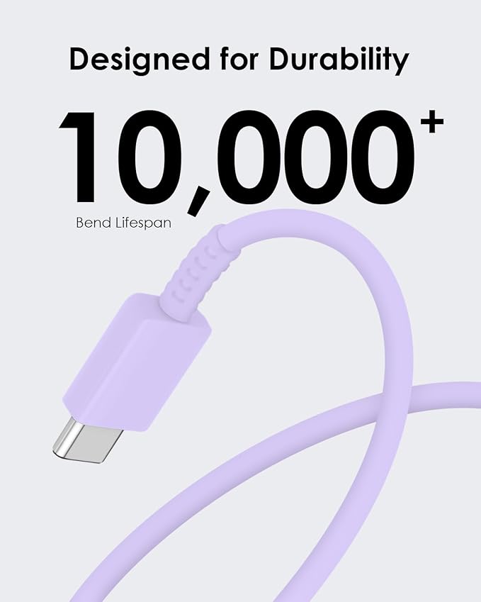 AISNI USB C Charger, 2 Pack 25W Type C Charger Fast Charging with USBC Chargers Cable 6 FT Android Phone Charge for Galaxy S25/ /S24/S23+/S22/S21/S20/Phone 17 16 15 Pro Max 16 15 Plus-Purple
