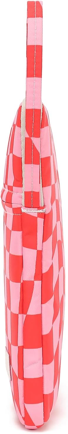 Pink Checker Pattern 13 inch Canvas Laptop Sleeve with Pocket 13 inch 13.3 inch Laptop 13 case13 Sleeve