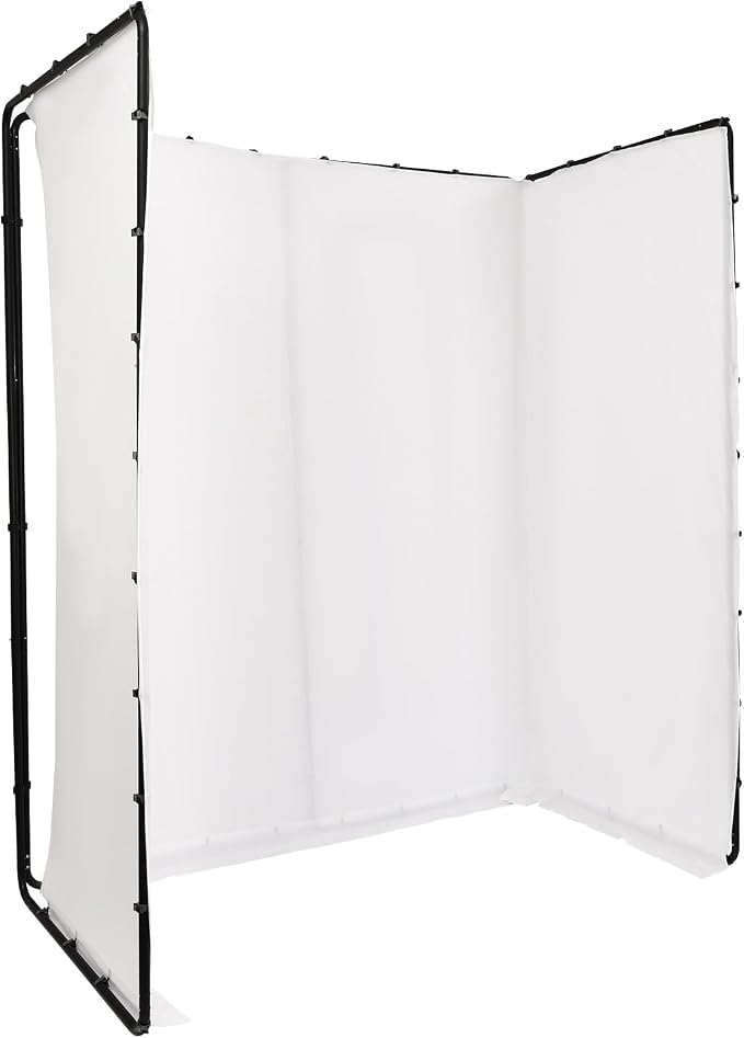 13.12 x 7.87ft Photography Backdrop Stand,Large Collapsible Screen Backdrop with Stand,Portable Photo Background Support System (Black, White)