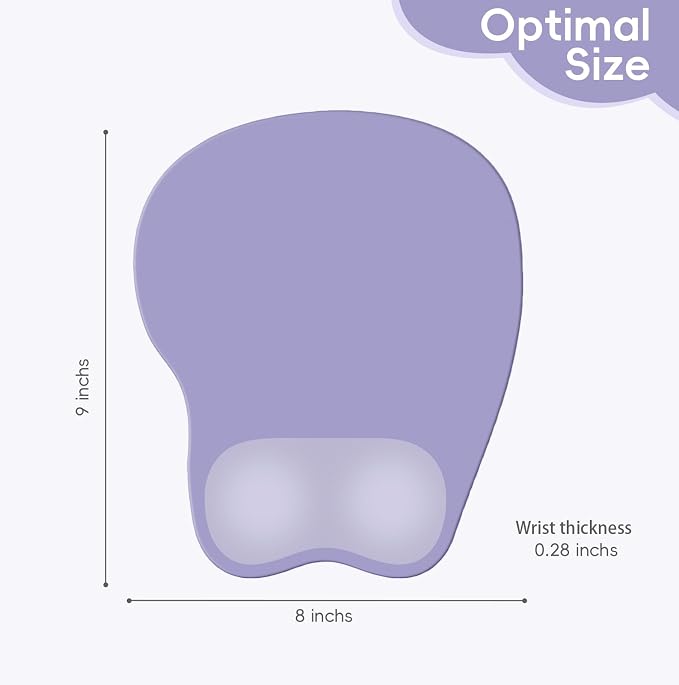 Ergonomic Mouse Pad,Non Slip Mousepad Wrist Rest Support for Office, Computer, Laptop & Mac(A-Grey Purple)