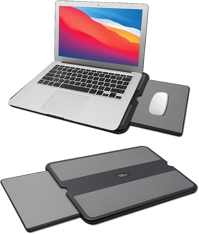 MAX SMART Portable Laptop Lap Pad, Laptop Desk with Retractable Mouse Tray, Sturdy Stable Work Surface for Bed Sofa Couch or Travel