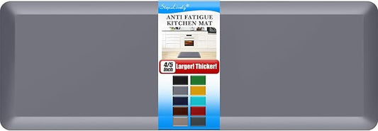 4/5 Inch Thick Kitchen Mat - Cushioned Anti Fatigue Mats for Kitchen Floor - Easy to Clean, Waterproof, Non-Slip Kitchen Rug for Sink, Office, Kitchen (24''x70'' Grey)