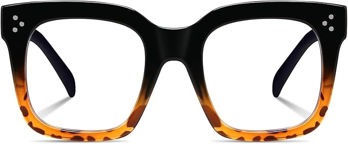 Ovresized Blue Light Blocking Glasses for Women Men Square Computer TV Eyeglasses