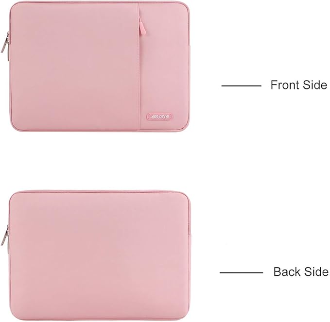MOSISO Laptop Case 13.3 inch, 13-13.3 inch Laptop Sleeve Compatible with MacBook Air/Pro 13/Pro 14 M5 M4 M3 M2 M1, HP Dell ASUS Lenovo,Polyester Vertical Computer Sleeve Bag with Pocket, Pink