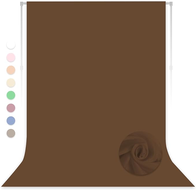 Dark Brown Backdrop for Photoshoot, Professional Photo Backdrop Background Curtain for Product Photography, Portraits, Wedding, Party, Live Streaming Video Recording 10X10 FT (Background Only)