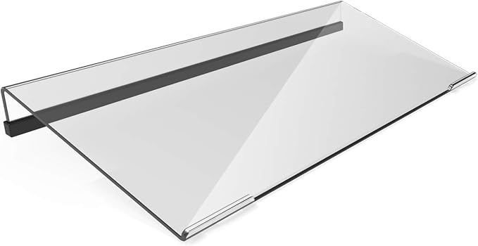 KOTEMON Mini Computer Keyboard Stand-11.8'' x 5.1''-Small Computer Keyboard Tray Acrylic Keyboard Holder for 78 Keys Universal Compact Keyboard, with Black Silicone Strip, Clear