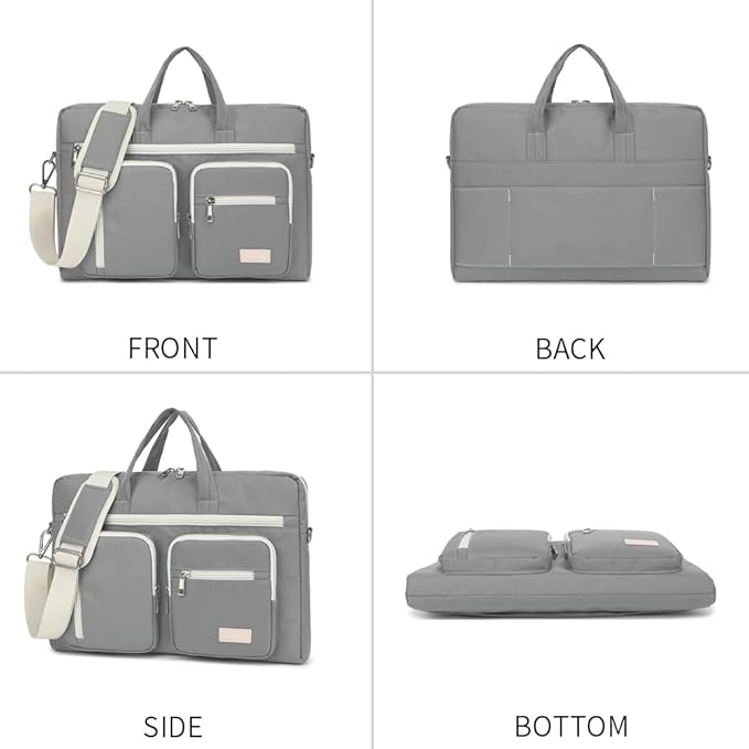15-15.6 inch Laptop Shoulder Bag, for MacBook Pro 16, Hp Lenovo Dell 14 inch Waterproof Messenger Bag Case Sleeve (gray)