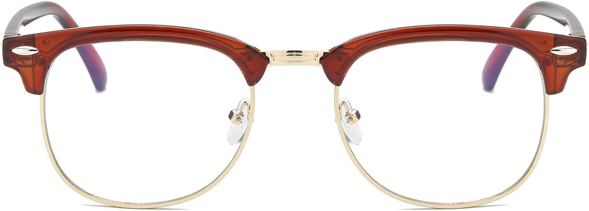 Fashion Vintage Classic Semi-Rimless Half Frame Clear Lens Glasses