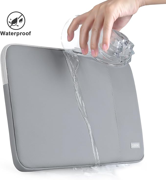 PU Leather Portable Monitor Case 15.6 Inch, Protective Carrying Sleeve for Most 15.6 in Monitors,Water Resistant Portable Computer Laptop Display Bag with Accessory Pocket,Size-15.3"x9.8" Gray