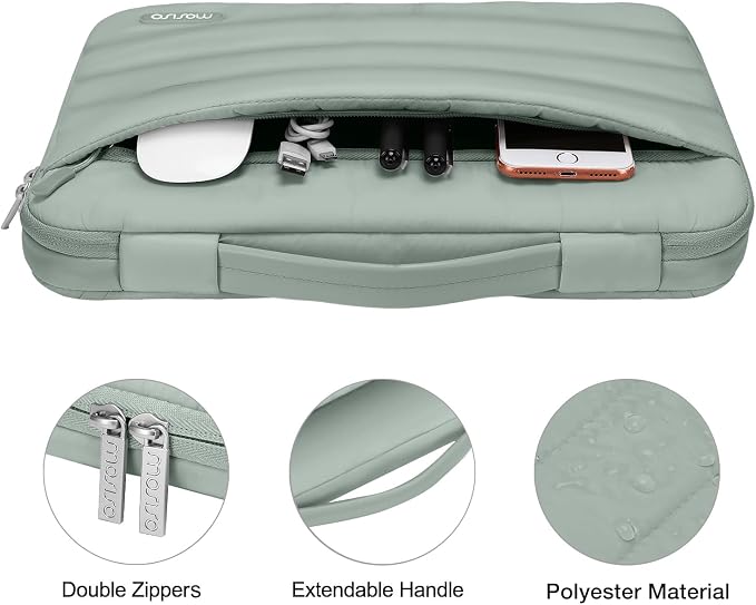 MOSISO Compatible with MacBook Pro 16 inch Case M5 M4 M3 M2 M1 2026-2021 A3429 A3428 A3403 A3186 A2991 A2780 A2485, Shell&Puffy Sleeve Bag&Keyboard Cover&Webcam Cover&Screen Protector, Antique Green