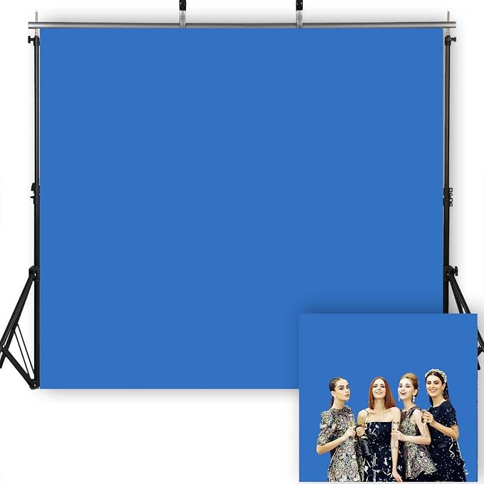 10x10FT Blue Photography Backdrop, High Density Polyester Fiber Photo Background Cloth is Foldable and Machine Washable, Suitable for Photo Background Video Photography Studios