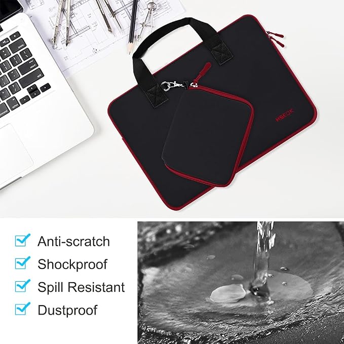 Hseok Laptop Sleeve 14 inch Case with Small Case, Compatible with MacBook Neo 14, MacBook Pro 14 M5/M4/M3/M2/M1, XPS 14 and Most 14 inch Notebooks, Neoprene Computer Handbag,B01RD01