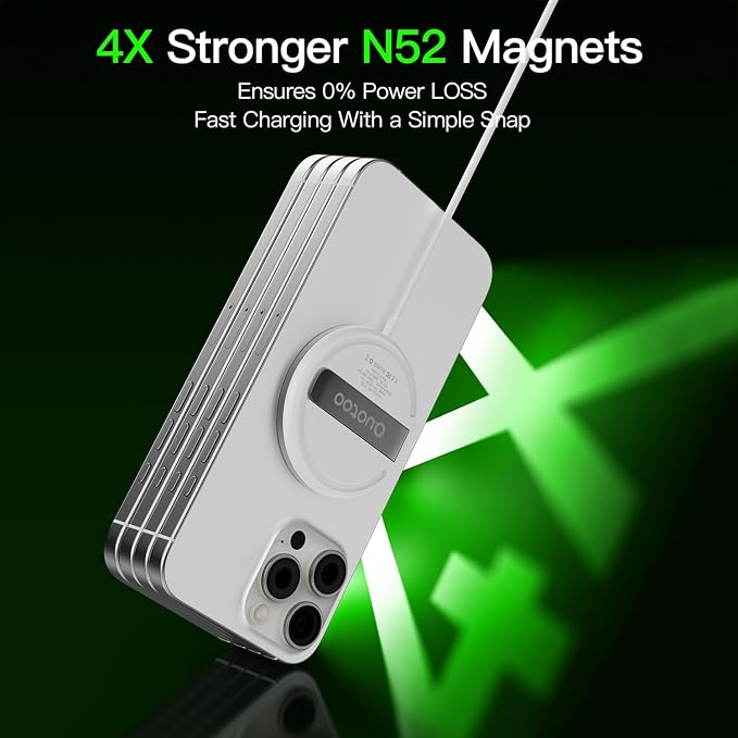 New for MagSafe Charger: Magnetic Wireless Charging Pad for iPhone 17 16 15 14 13 12 Series AirPods 4-2 Pro, Strong Magnet, with PD20W Charging Block, Ultra-Thin Portable【 1 Pack 5FT】