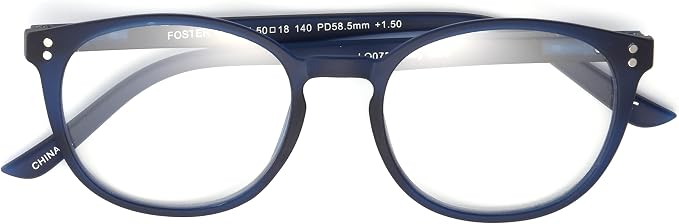 Foster Grant Unisex Joey Anti-fog Blue Light Readers Round Reading Glasses